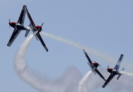 Performances during an aerial exhibition in Spain