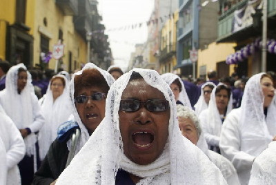 'Lord of Miracles' in procession in Peru