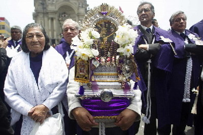 'Lord of Miracles' in procession in Peru